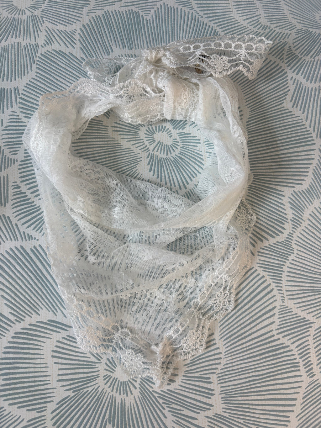 White Lace Scarf Necklace