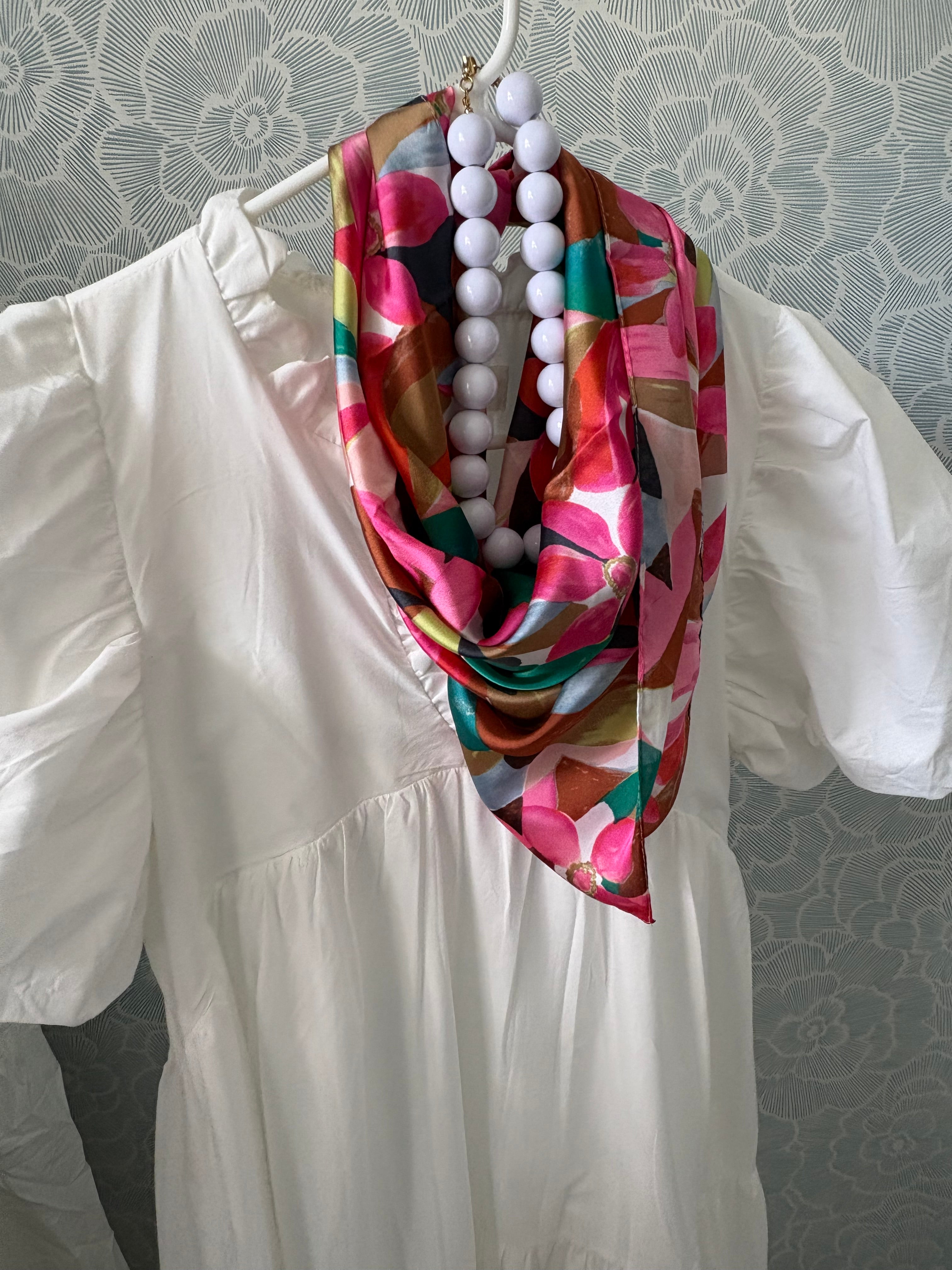 Flower Punch Scarf Necklace