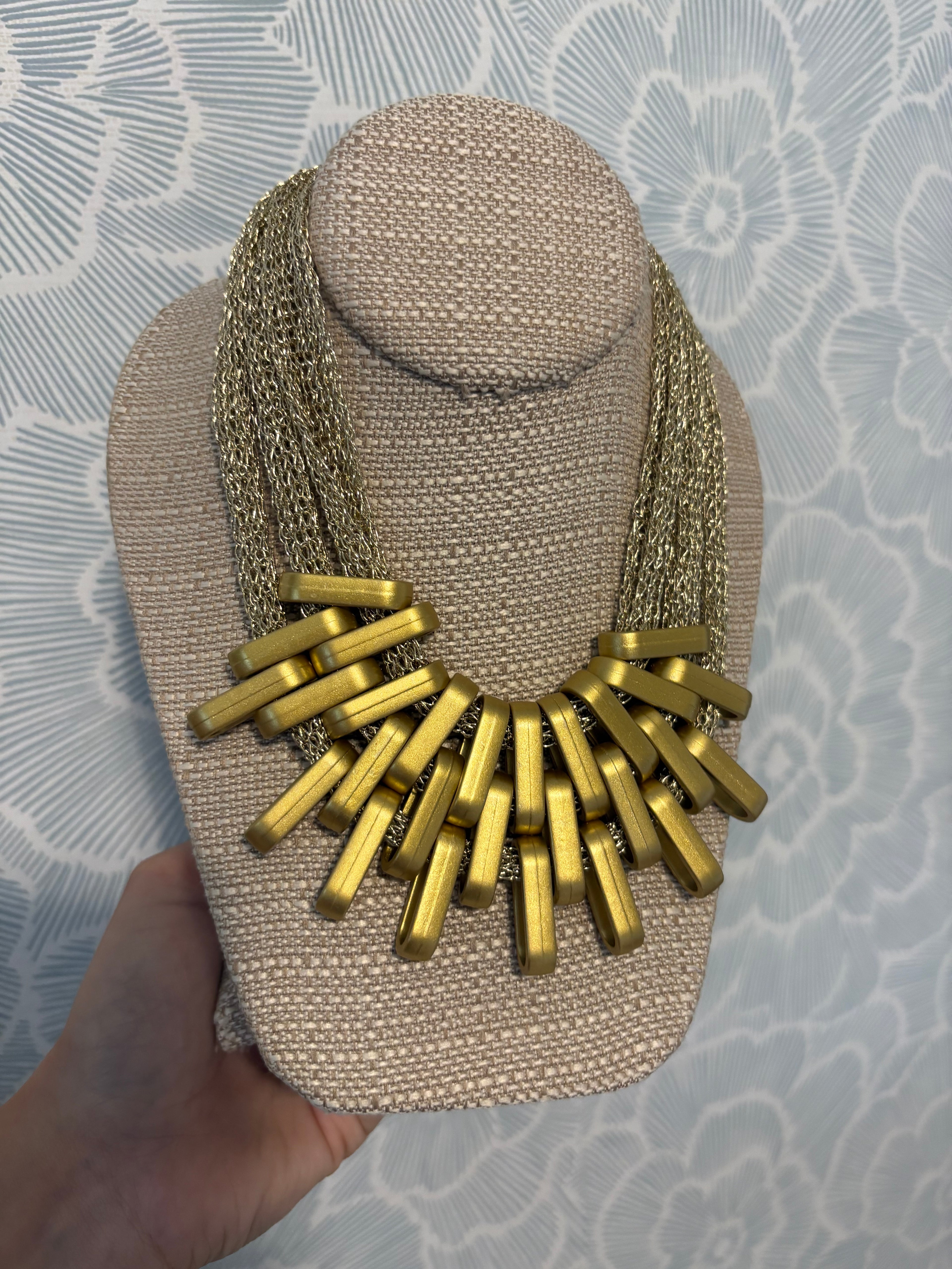 Golden Burlap Necklace