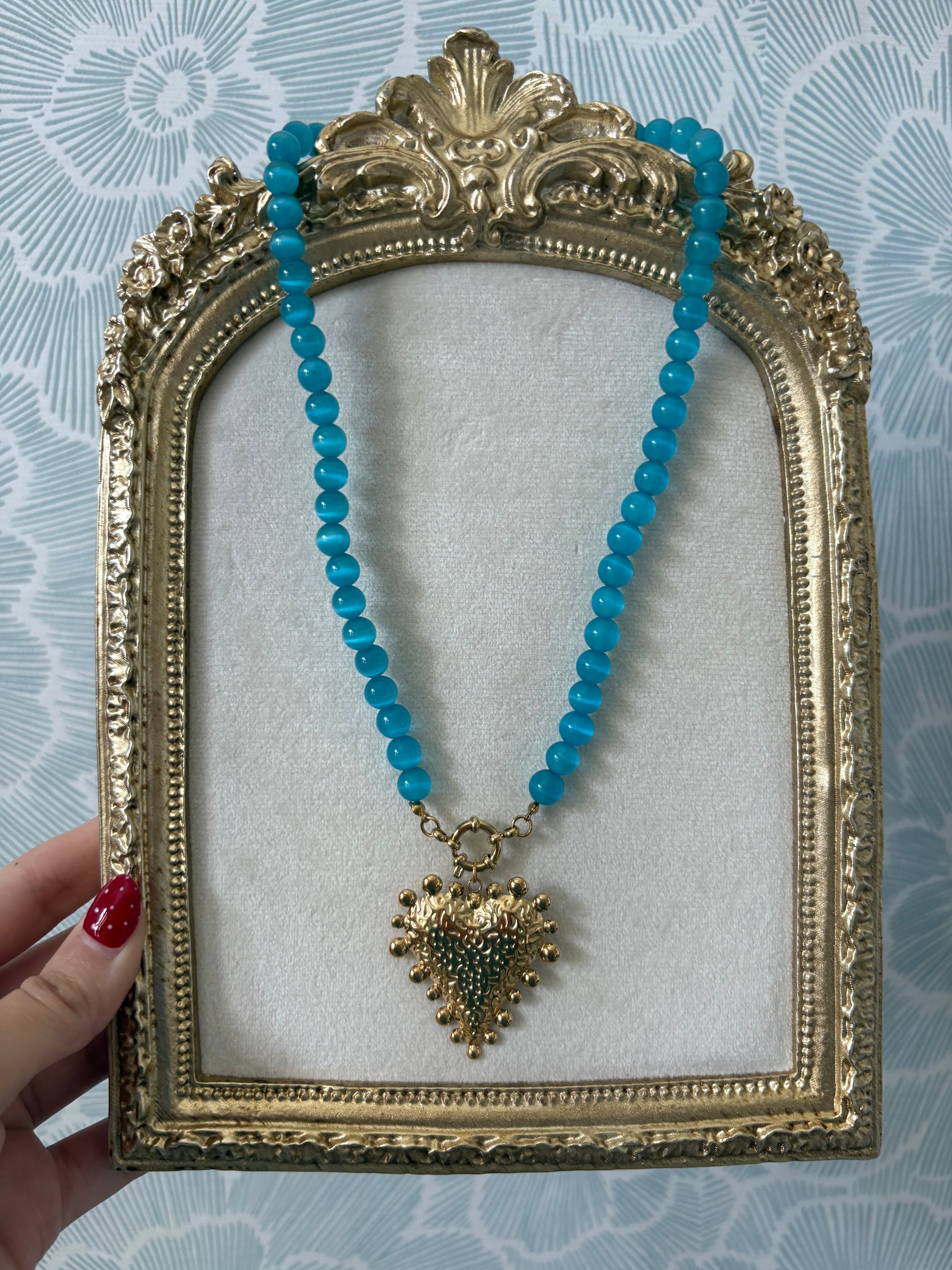 Electric Blue Wave Necklace