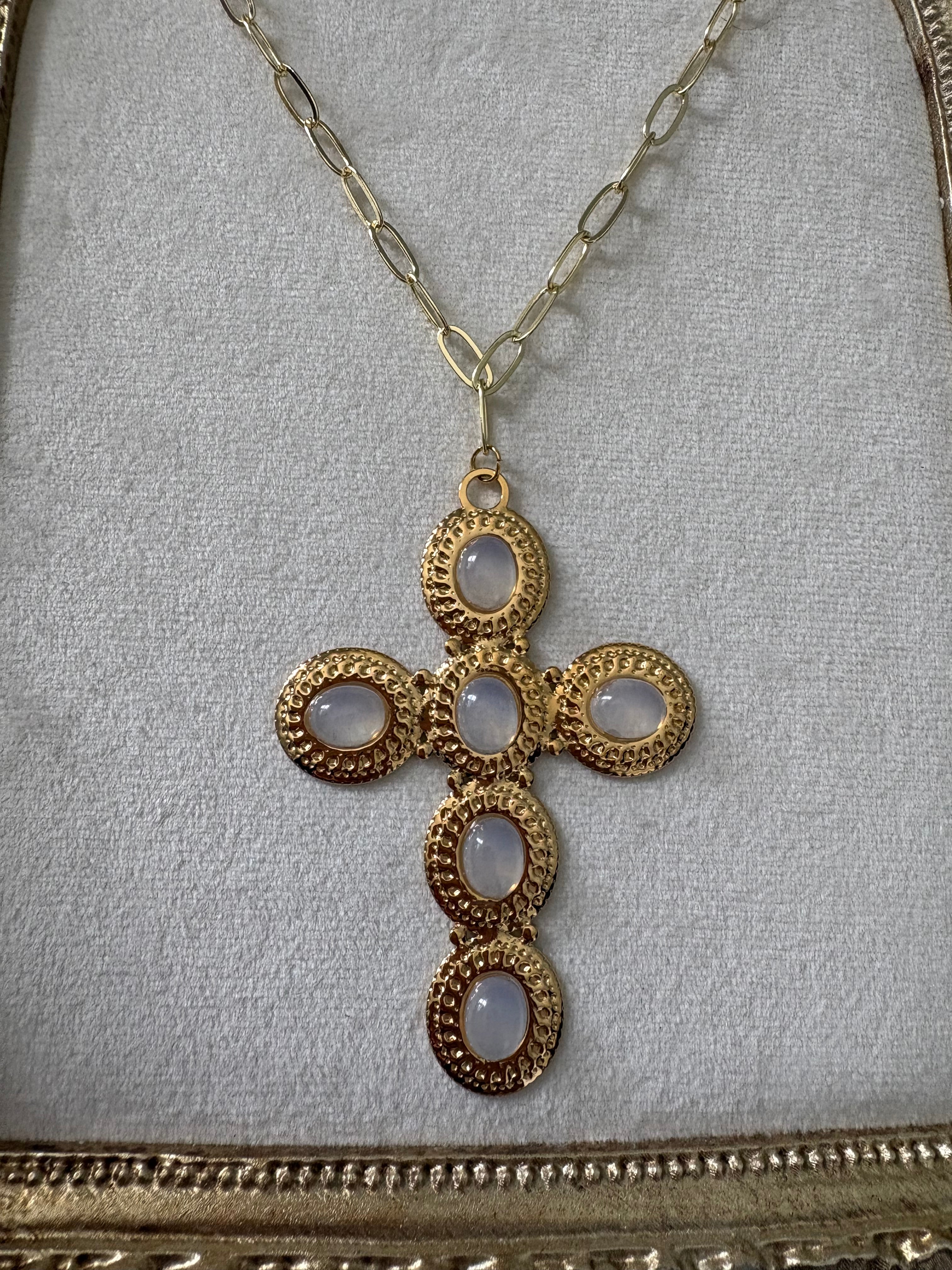 Iridescent Cross Necklace