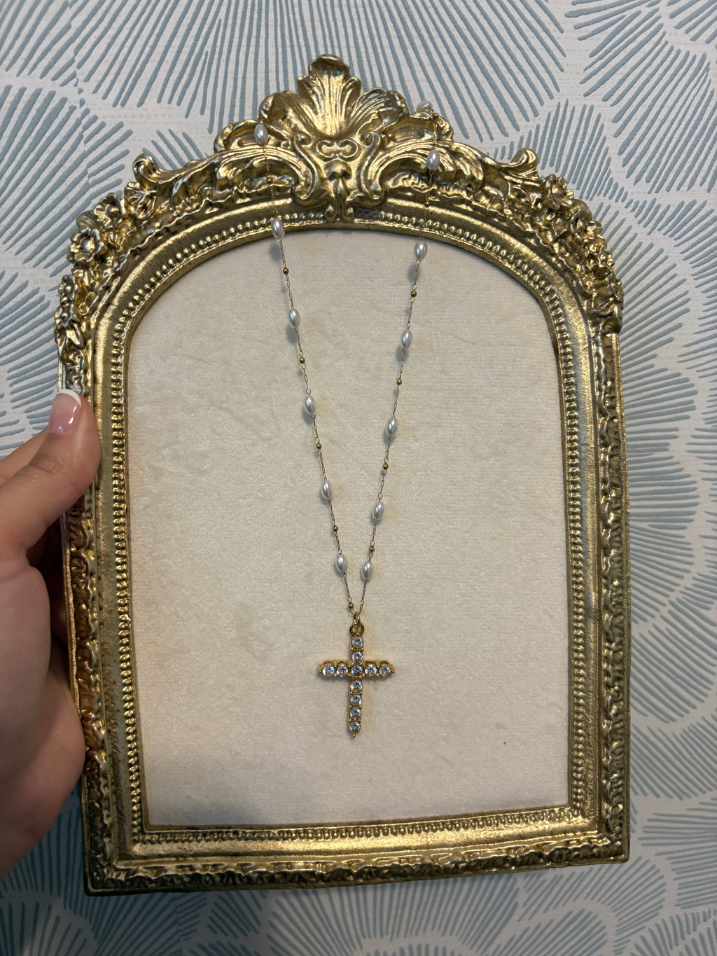 Pearl Cross Necklace
