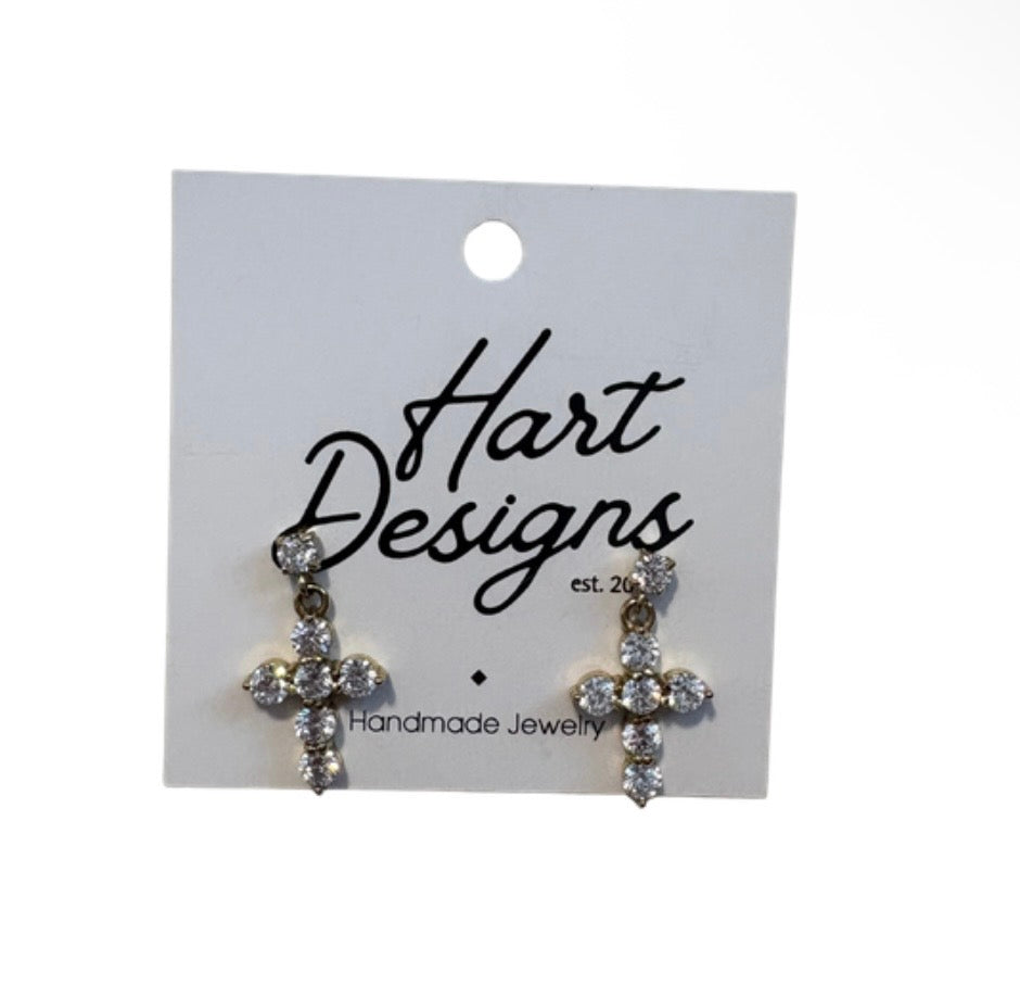 Cross Dangle Studs