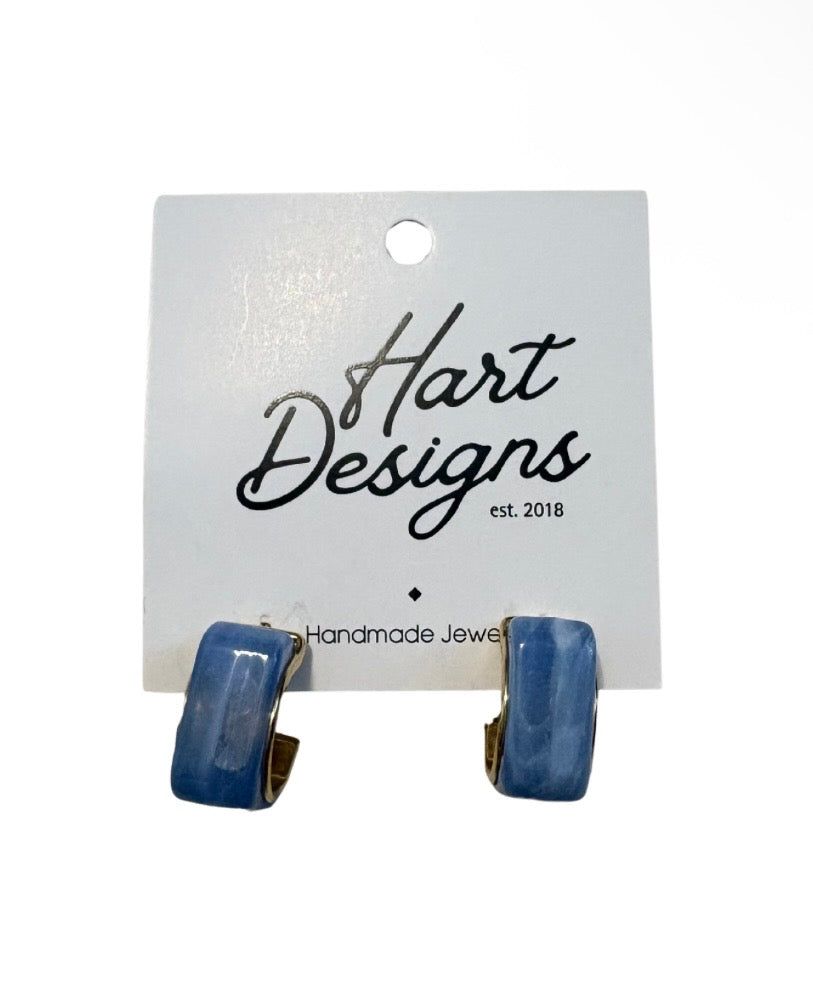 Blue Marble Earrings