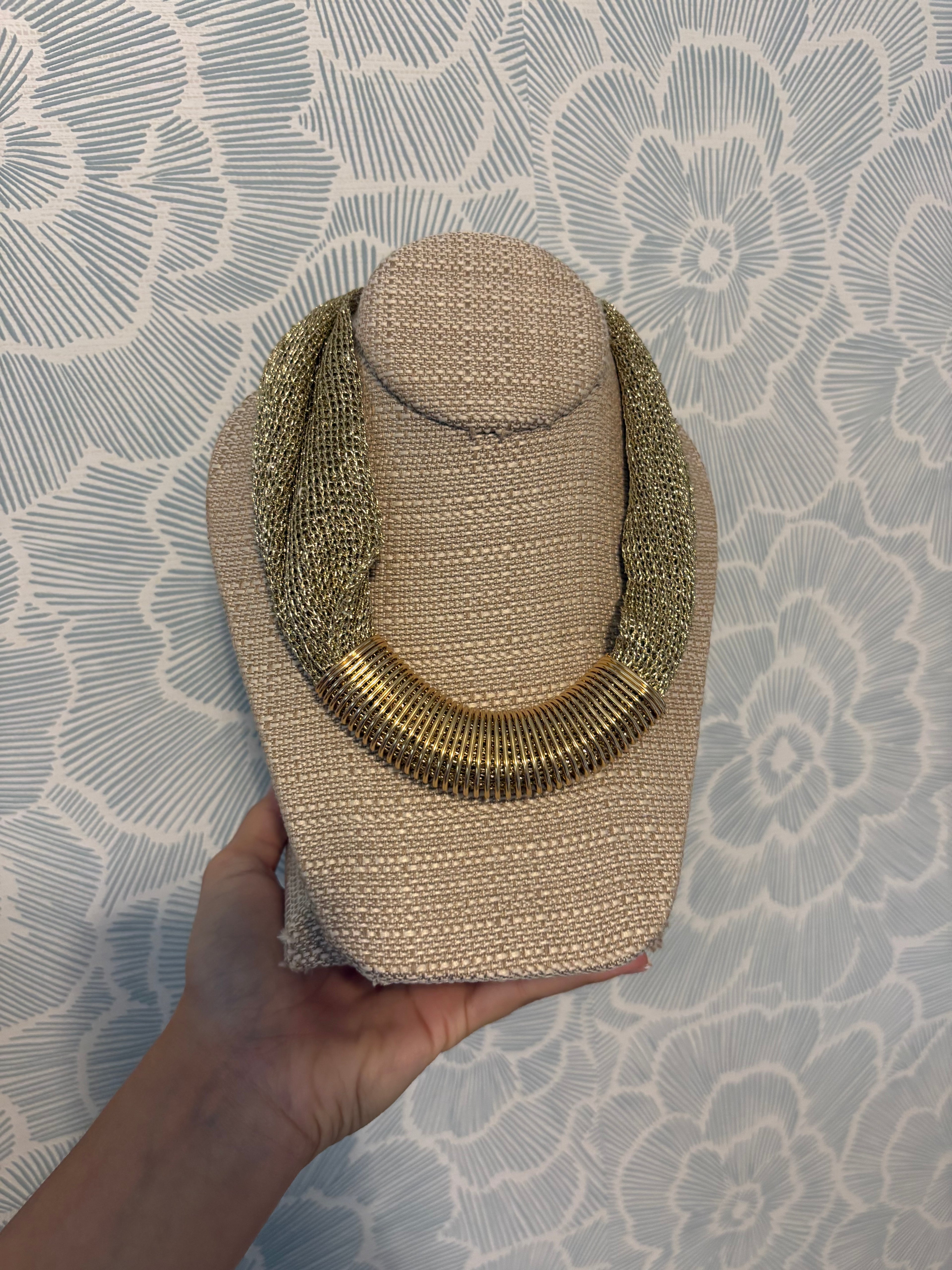 Crowned Burlap Necklace