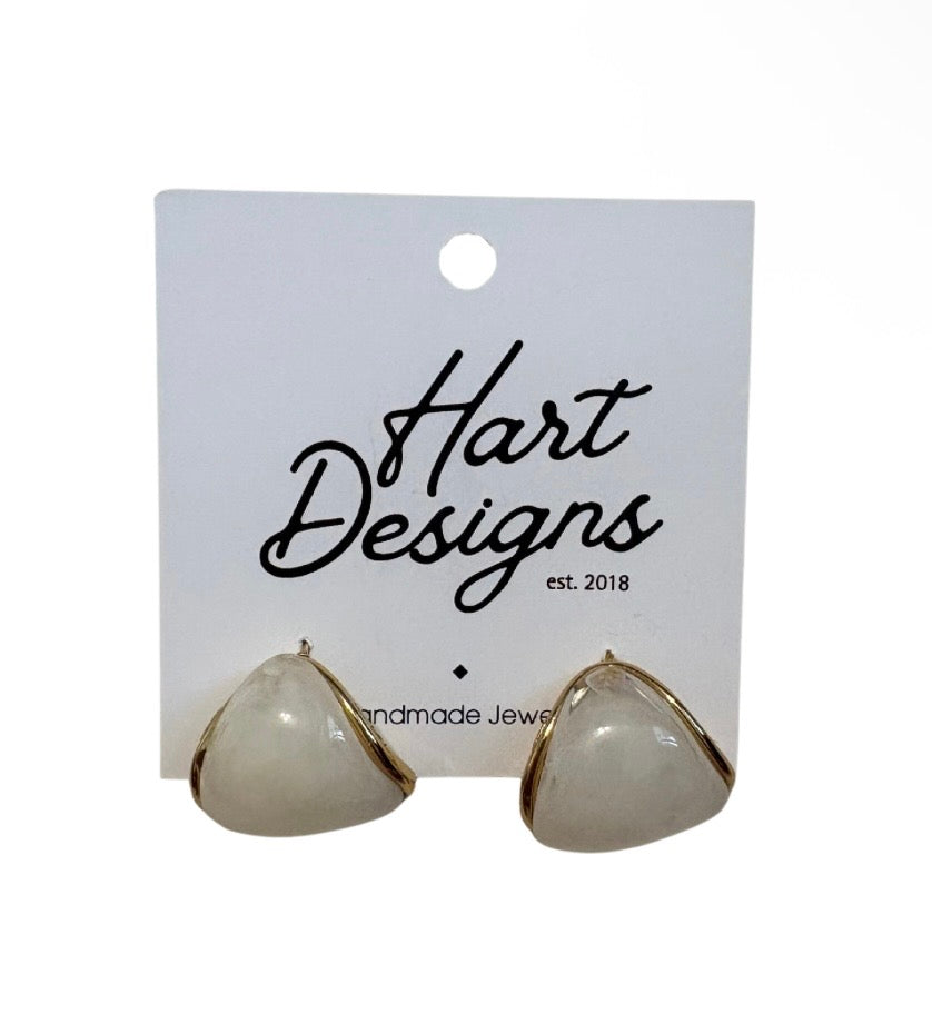 White Seashell Studs