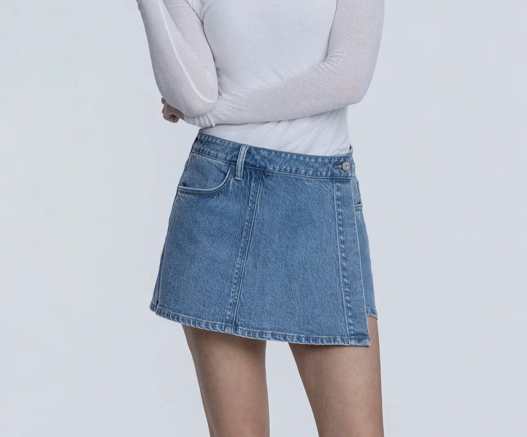 Denim Wrap Skort