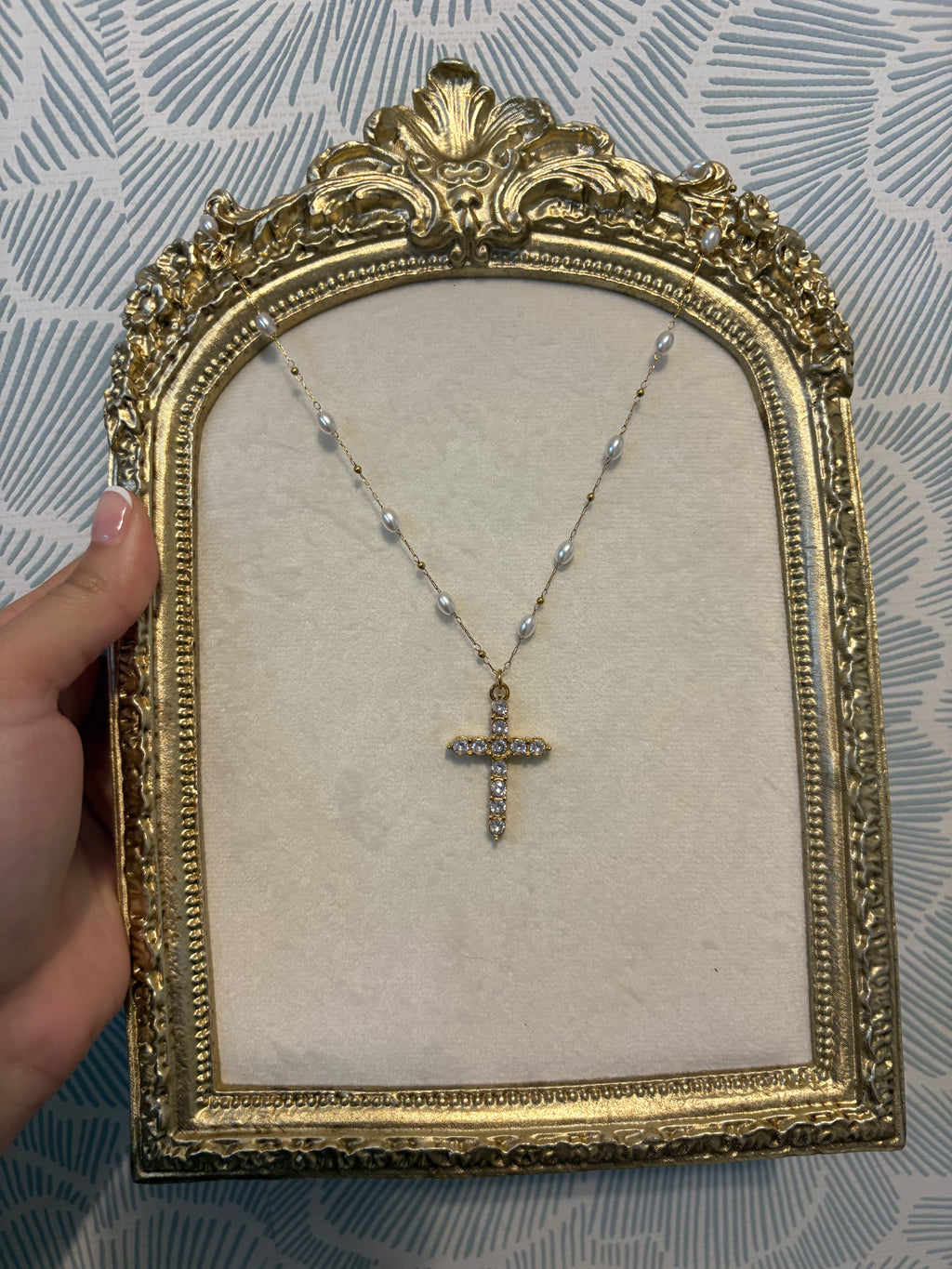 Pearl Cross Necklace