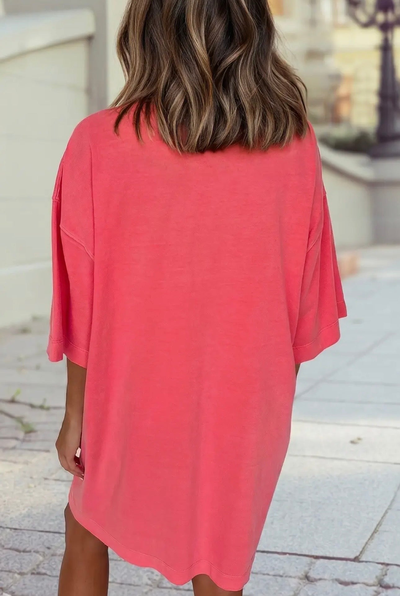 Coral Tshirt Dress