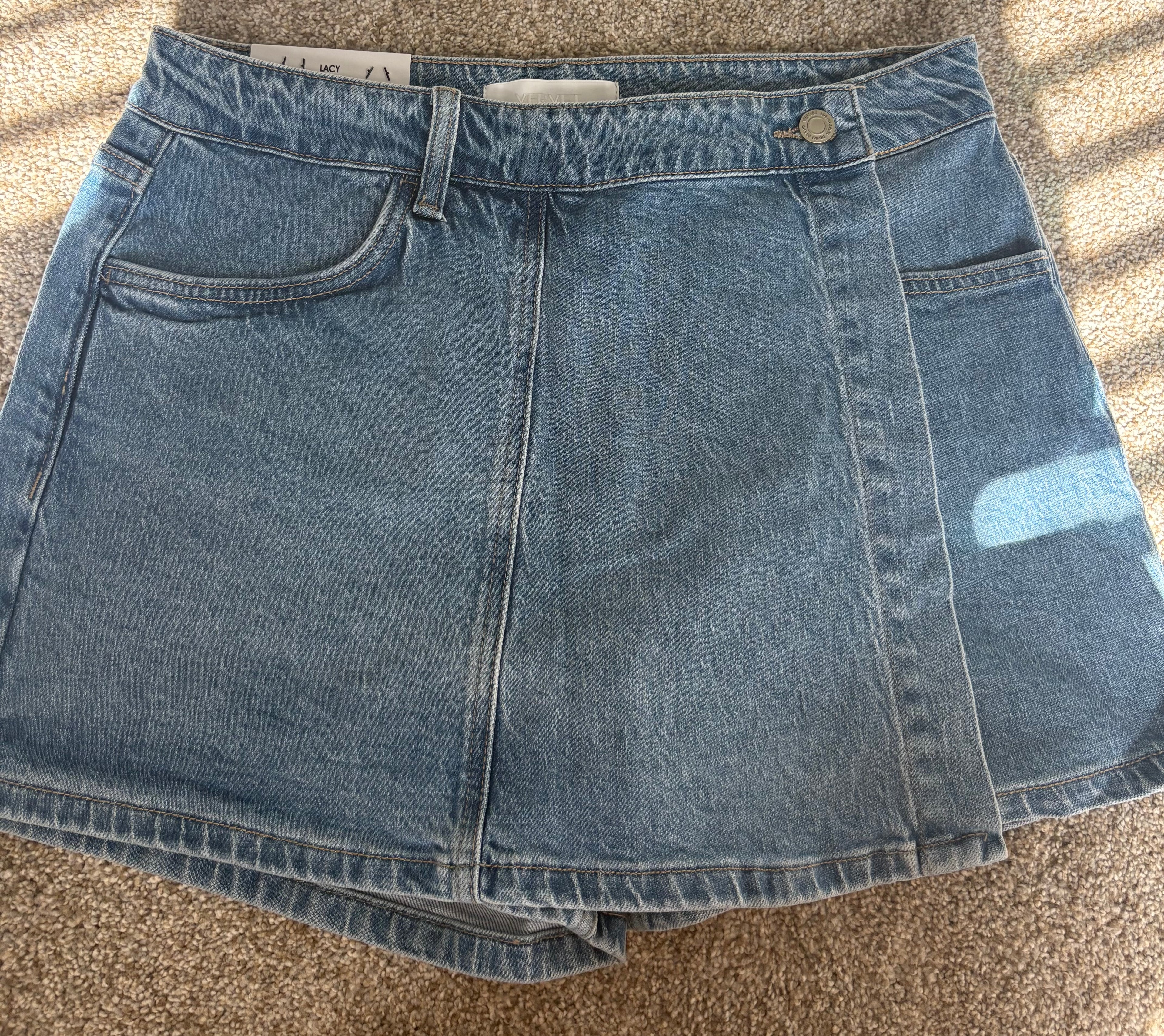 Denim Wrap Skort